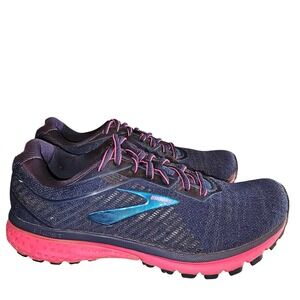 Brooks Ghost 12 Womens Running Walking Shoes Athletic Sneakers Blue Pink Size 9